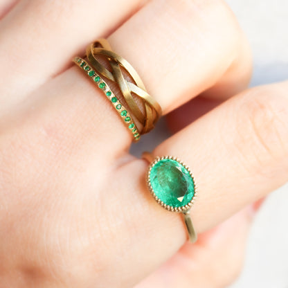 Milgrain Ring - Emerald -