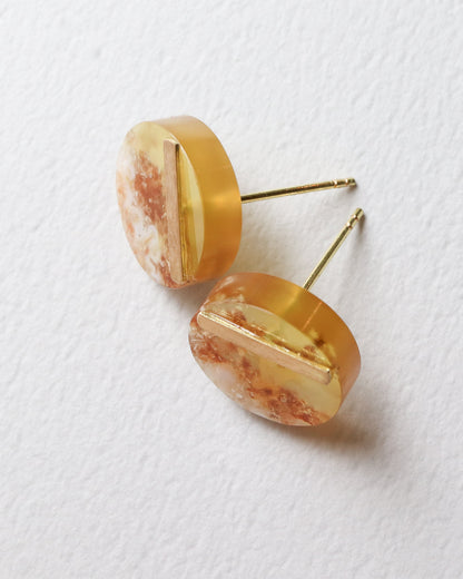 Bar stone Pierced Earring - Agate -