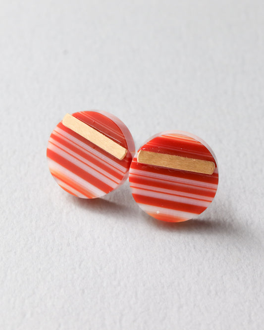 Bar stone etc Pierced Earring - Agate -