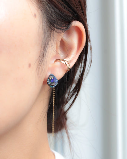 Flat Pierced Earring - Boulder Opal -