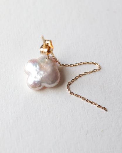 Flat Pierced Earring - keshi Pearl -