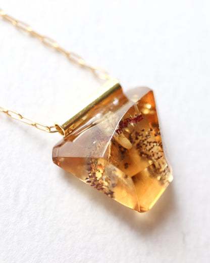 Pipe Pierced Earring - Citrine -