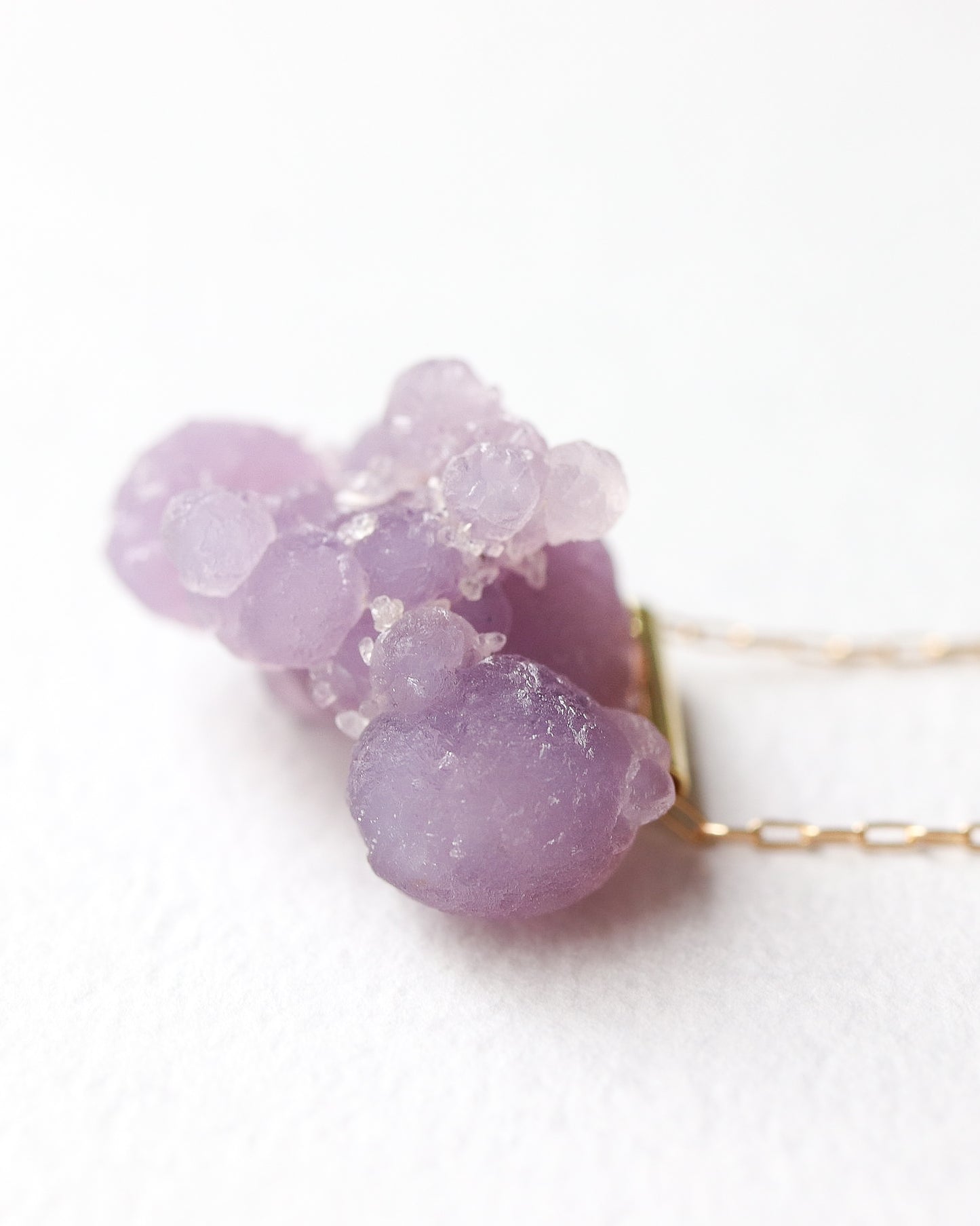 Pipe Pierced Earring - Grape stone -