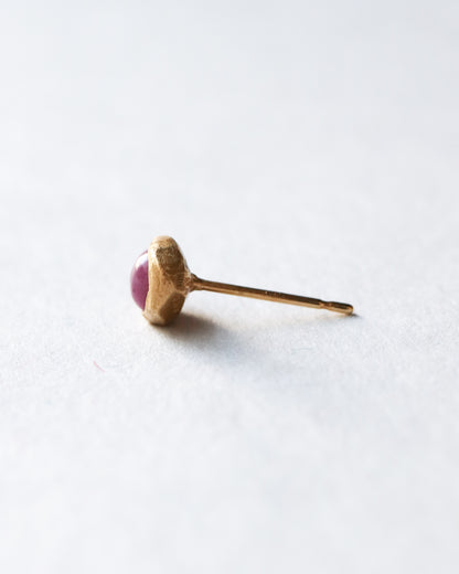 【coming soon】Rough collet Pierced Earring - Ruby -