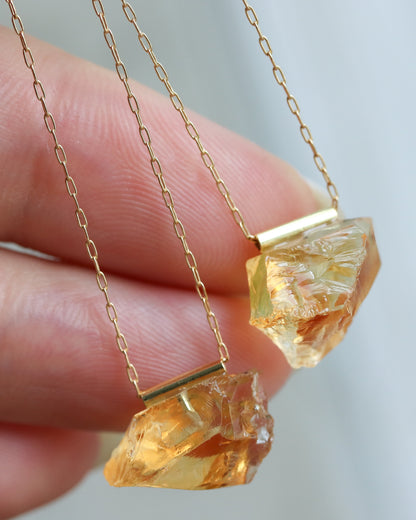 Pipe Pierced Earring - Citrine -