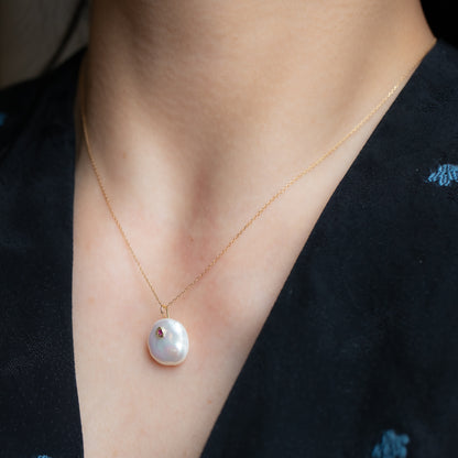 Flat Necklace - Keshi Pearl -