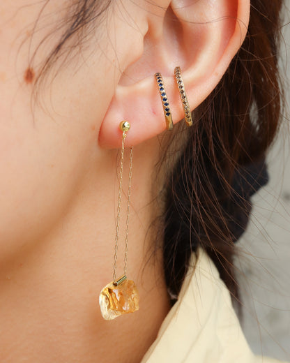 Pipe Pierced Earring - Citrine -