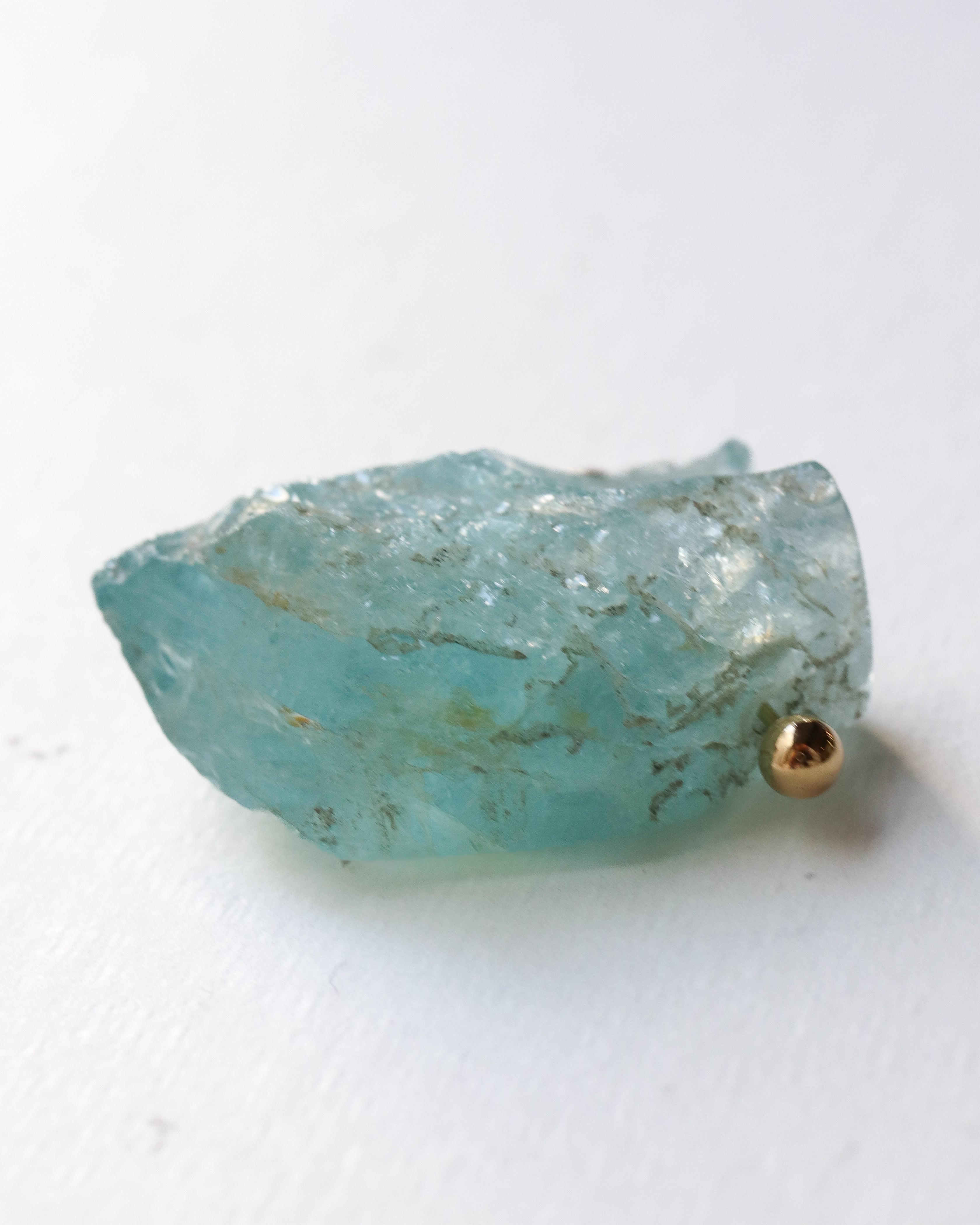 Rock Pierced Earrings - Aquamarine -