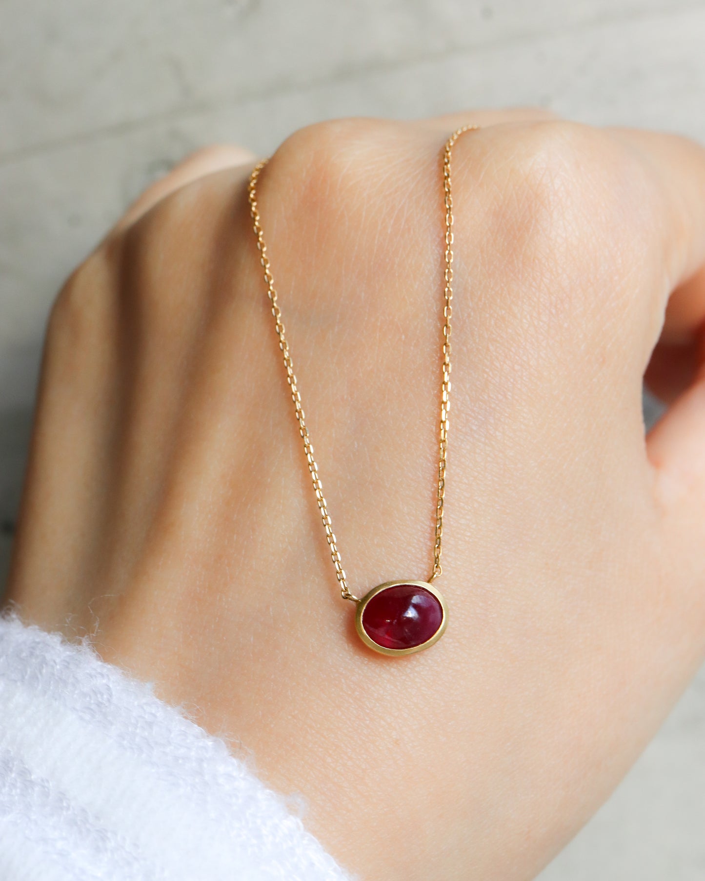 Collet Necklace - Ruby -