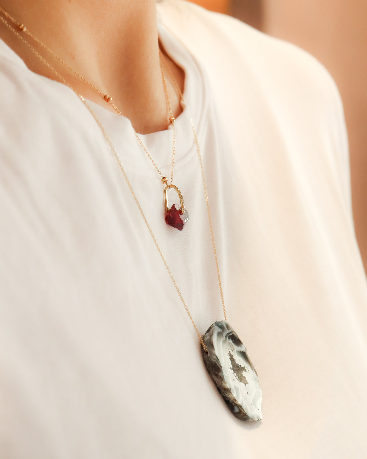 Rock Necklace - Agate Druzy -