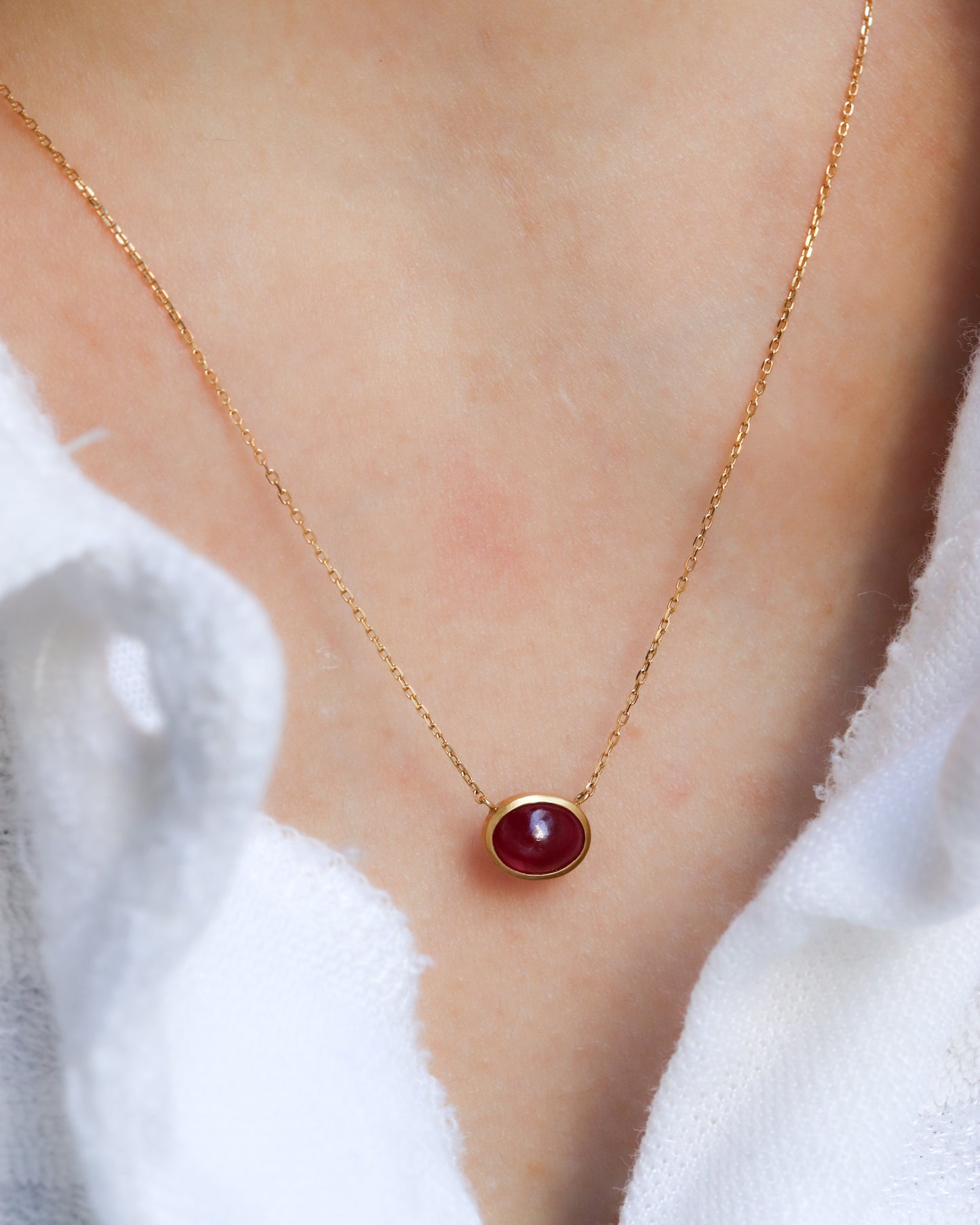 Collet Necklace - Ruby -