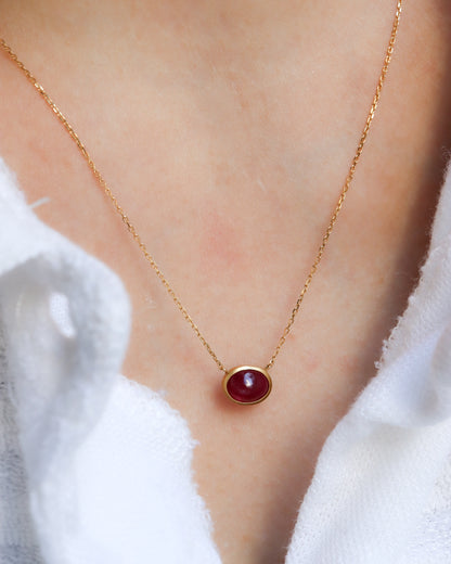 Collet Necklace - Ruby -