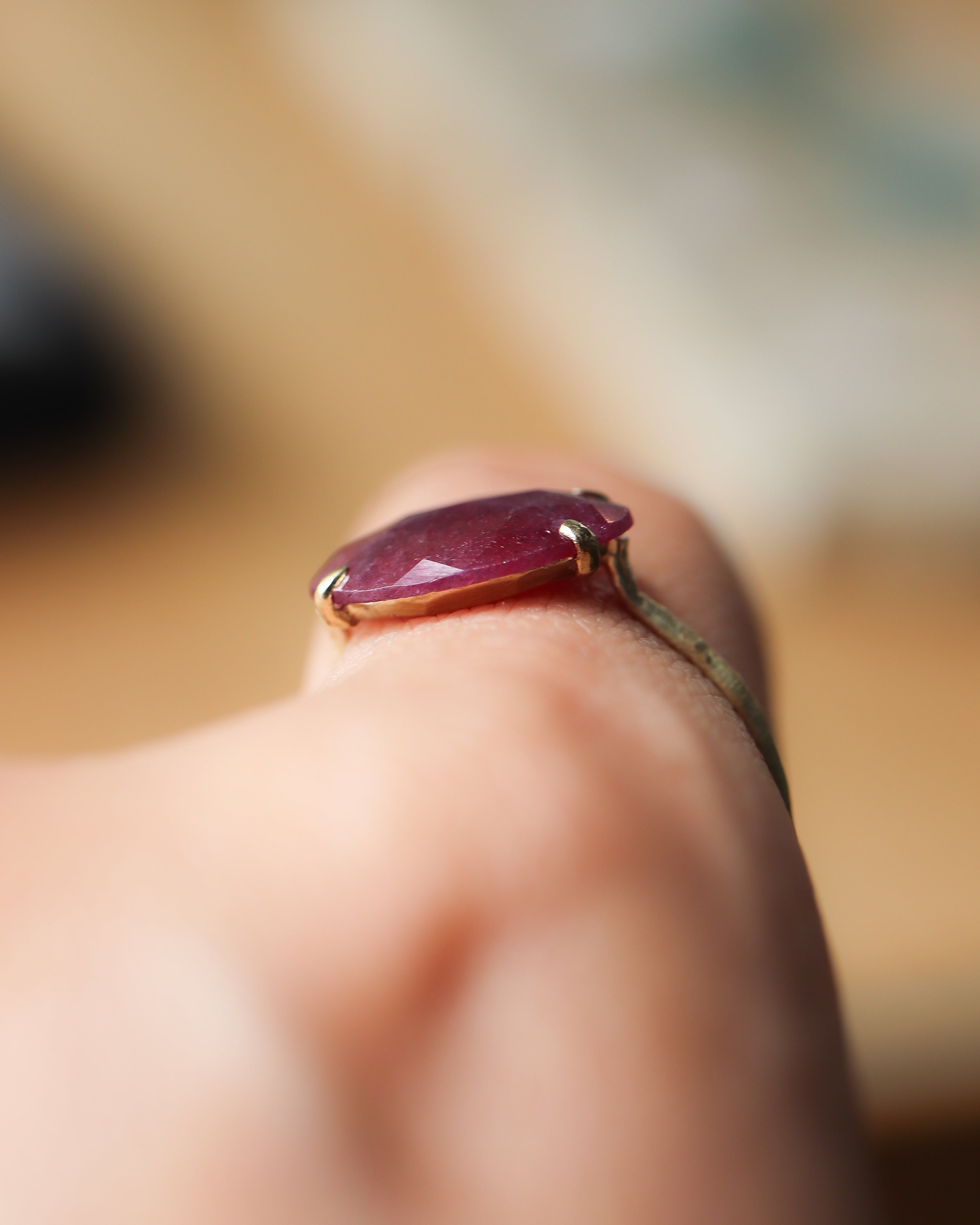 Flat Ring - Ruby -