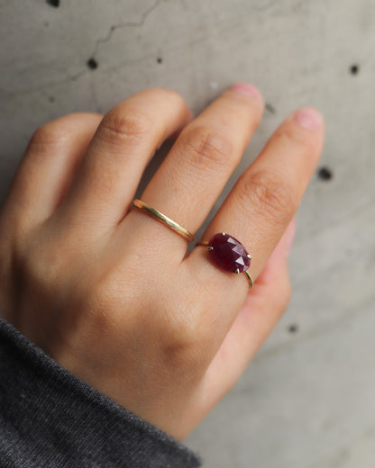 Flat Ring - Ruby -