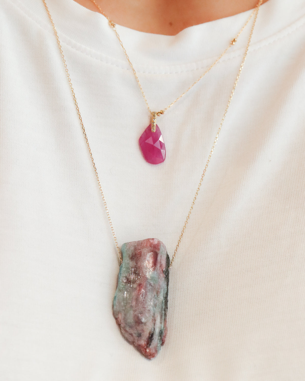 Hibiki Stone Necklace - Ruby -