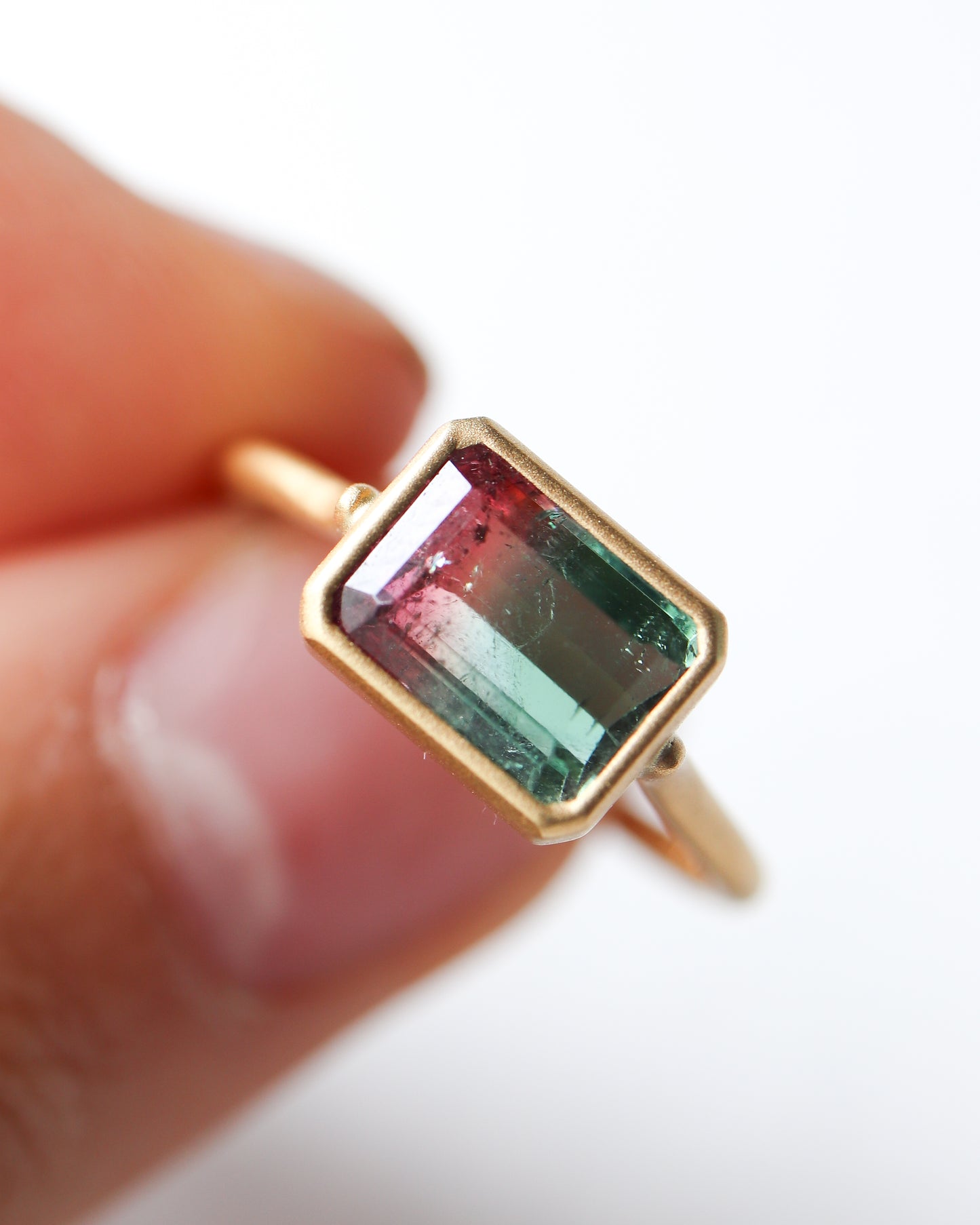 Collet Ring - Bicolor Tourmaline -