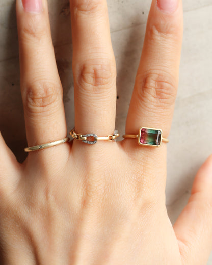 Collet Ring - Bicolor Tourmaline -