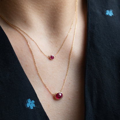 Rough Collet Necklace - Ruby -