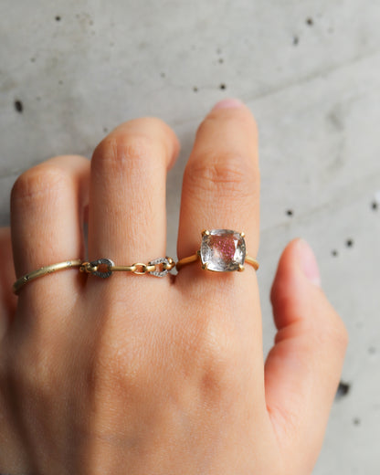 Prong Ring - Pink Fire Quartz -