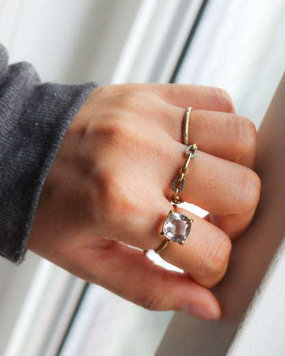 Prong Ring - Pink Fire Quartz -