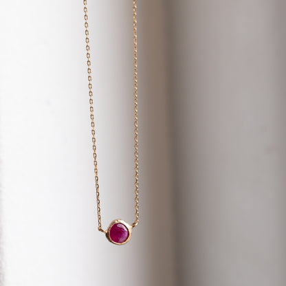 Rough collet Necklace - Ruby -