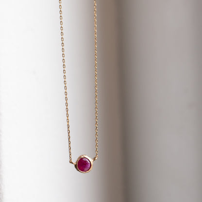 Rough Collet Necklace - Ruby -