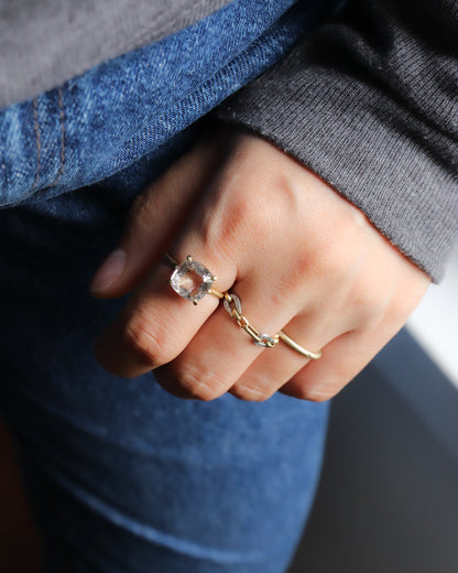 Prong Ring - Pink Fire Quartz -