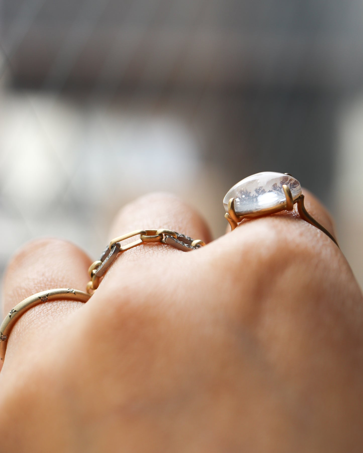 Prong Ring - Dendritic Quartz -