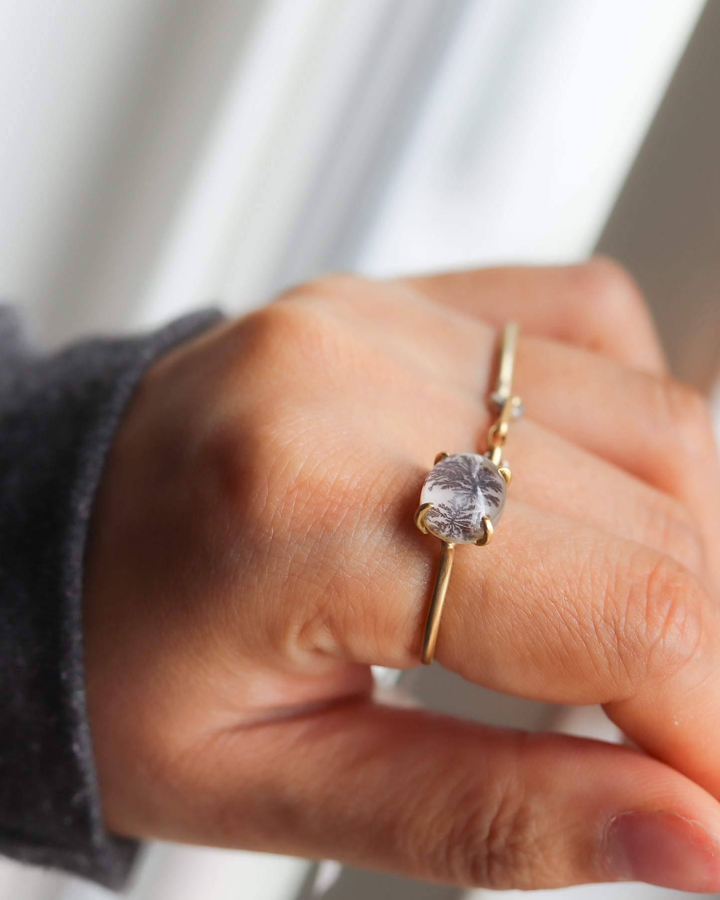 Prong Ring - Dendritic Quartz -