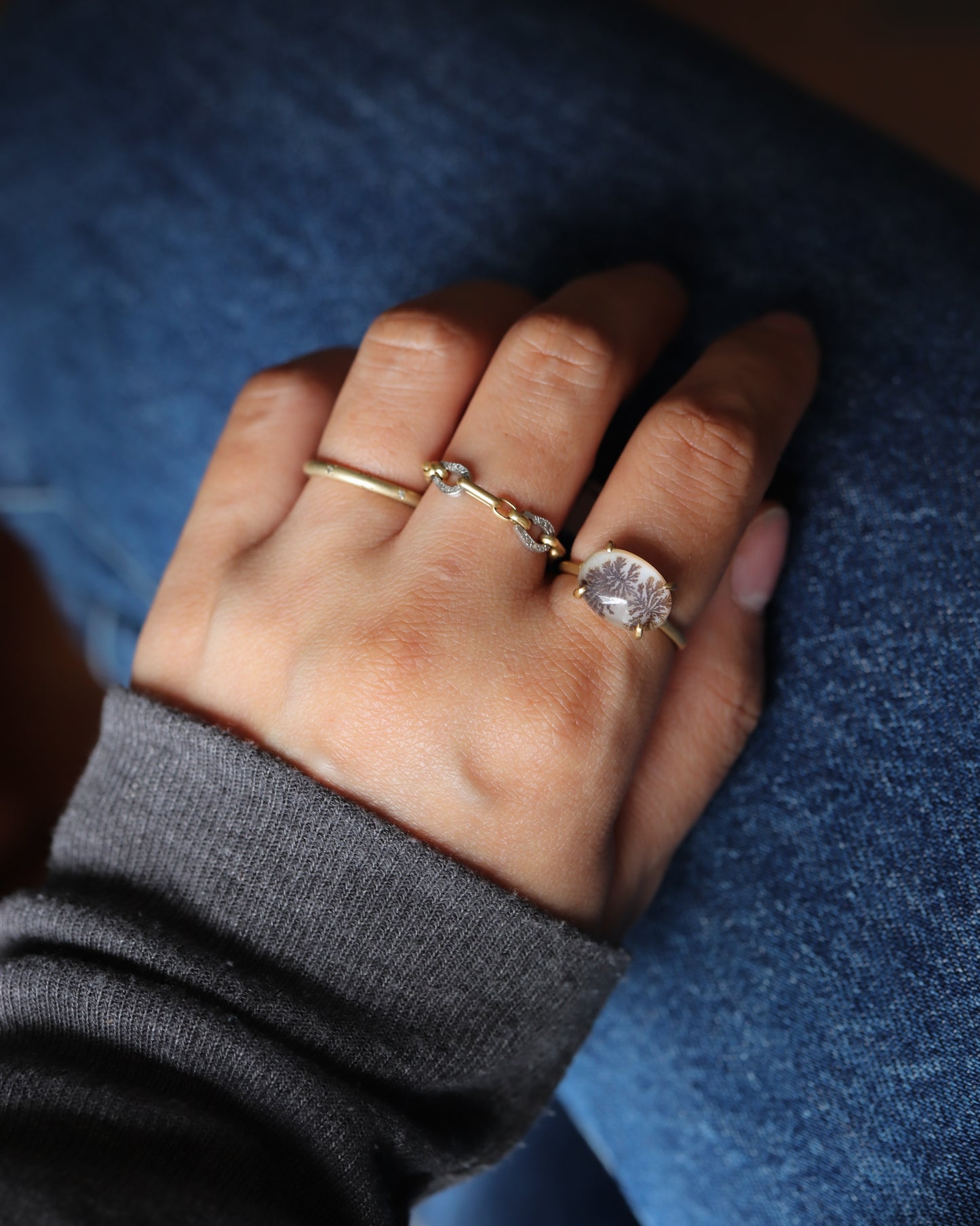 Prong Ring - Dendritic Quartz -