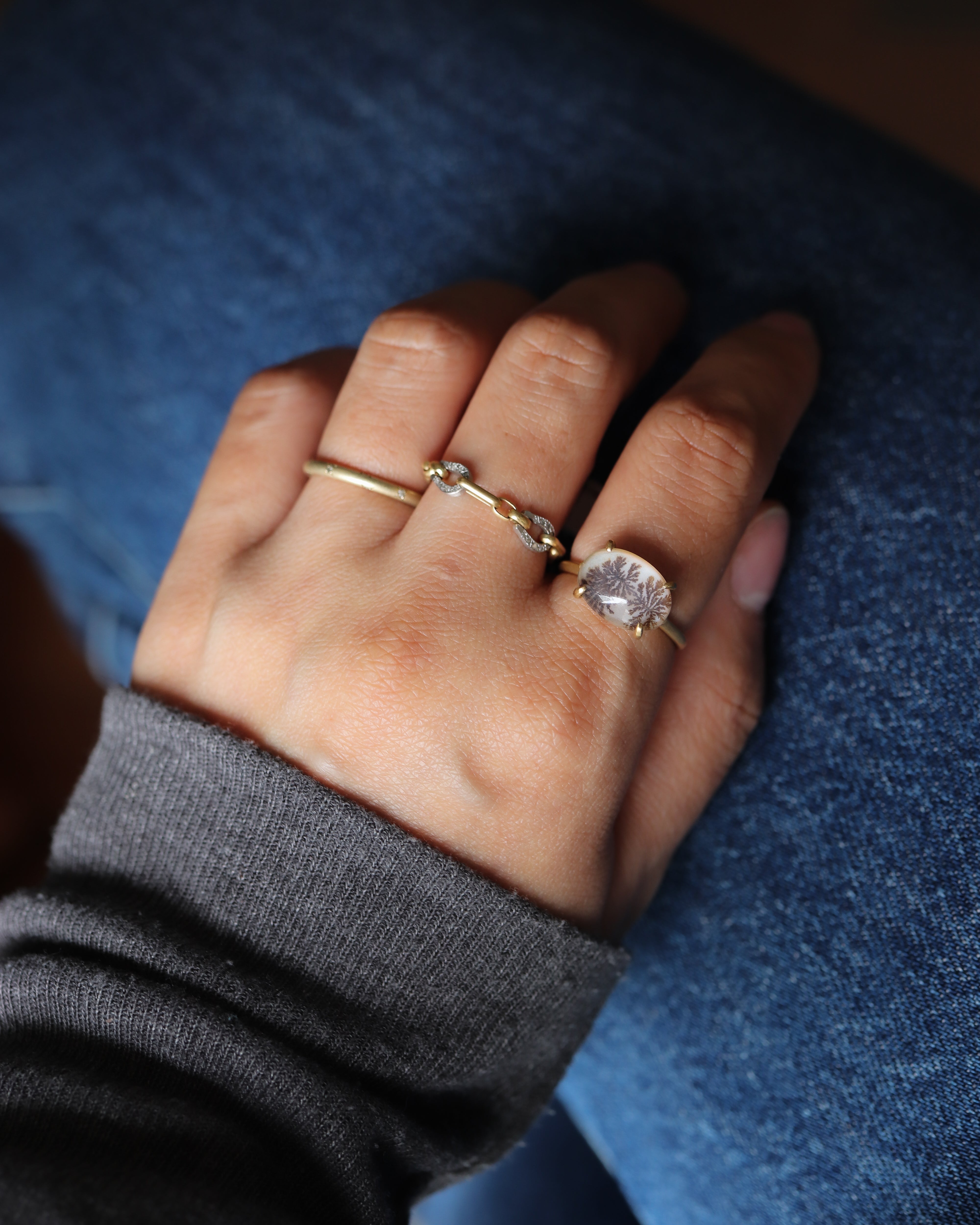 Prong Ring - Dendritic Quartz -