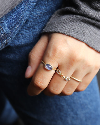 Milgrain Ring - Dumortierite in Quartz -