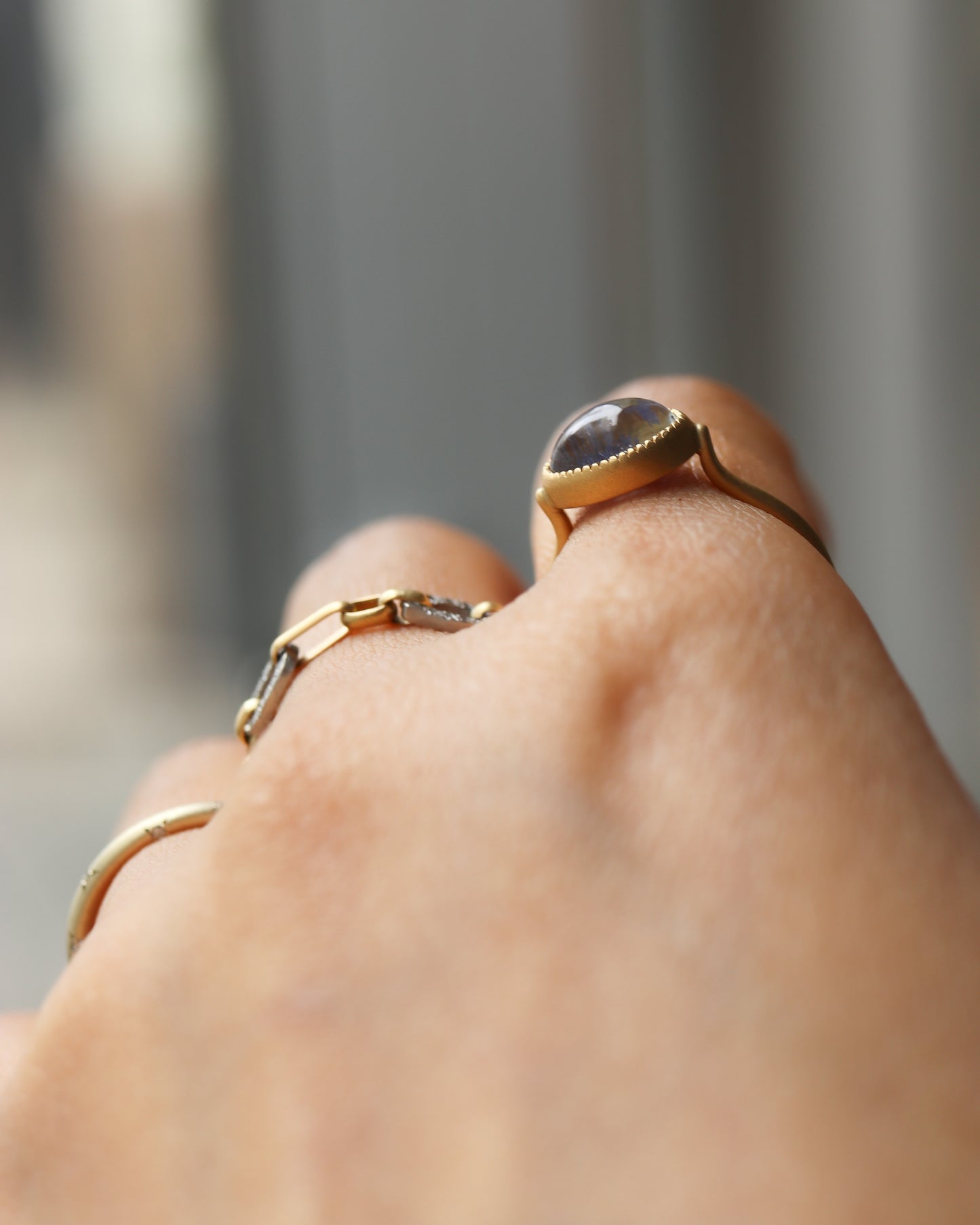 Milgrain Ring - Dumortierite in Quartz -