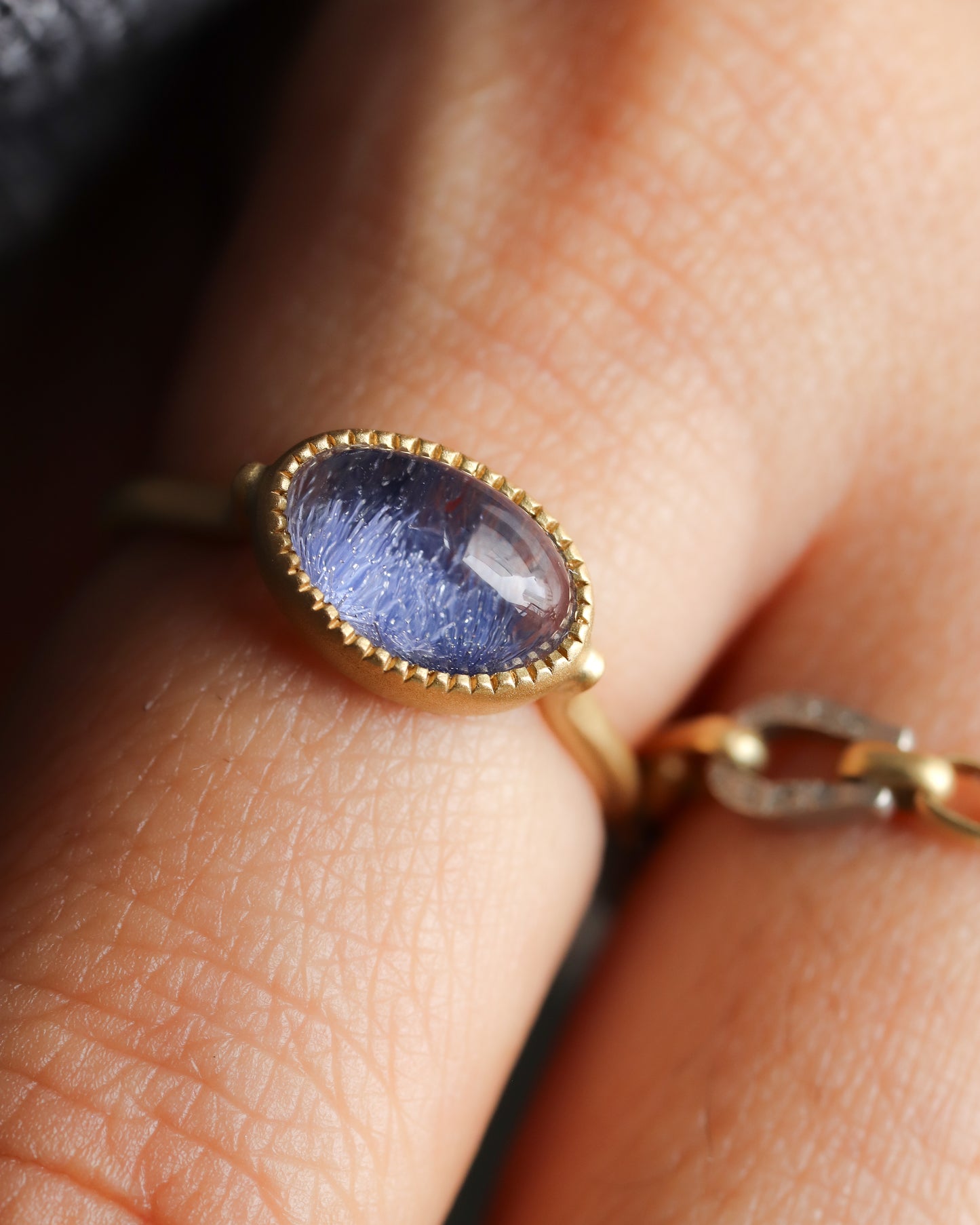 Milgrain Ring - Dumortierite in Quartz -