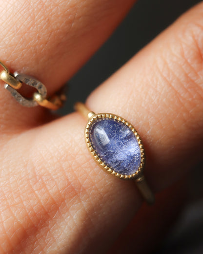Milgrain Ring - Dumortierite in Quartz -
