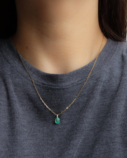 Hibiki Stone Necklace - Emerald -