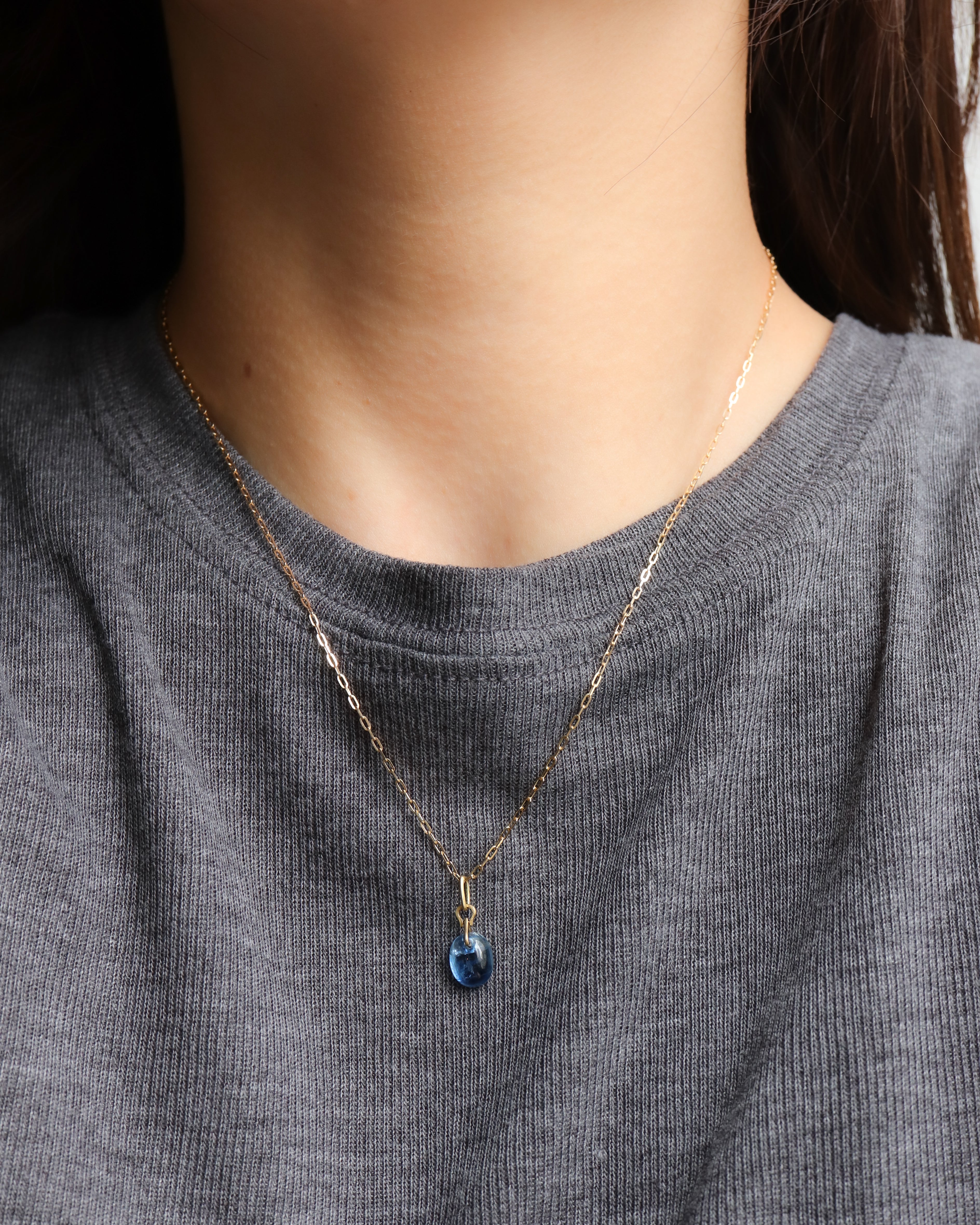Horse Shoe Ring Necklace - kyanite -