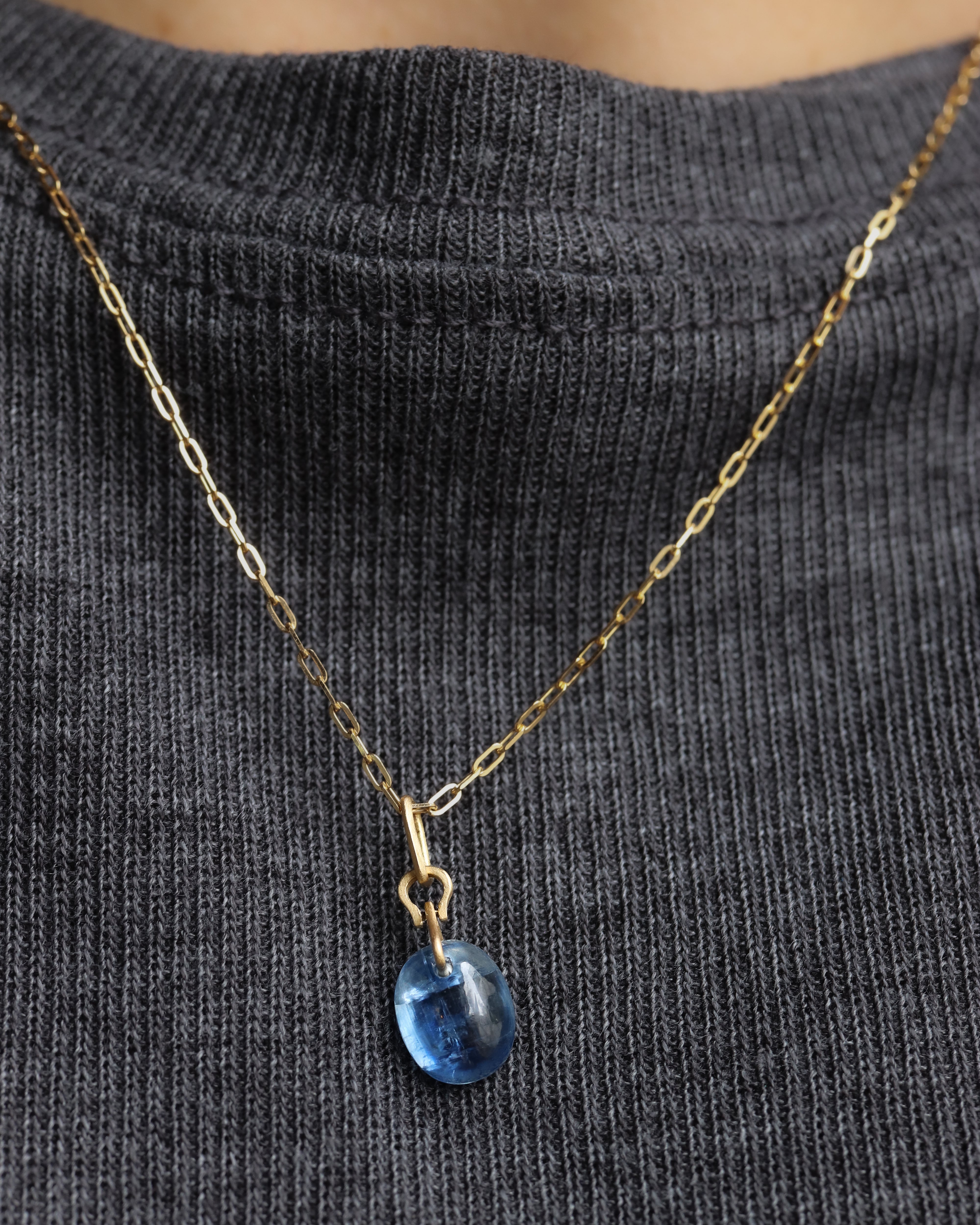 Horse Shoe Ring Necklace - kyanite -