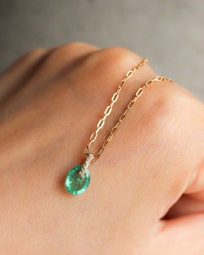 Hibiki Stone Necklace - Emerald -