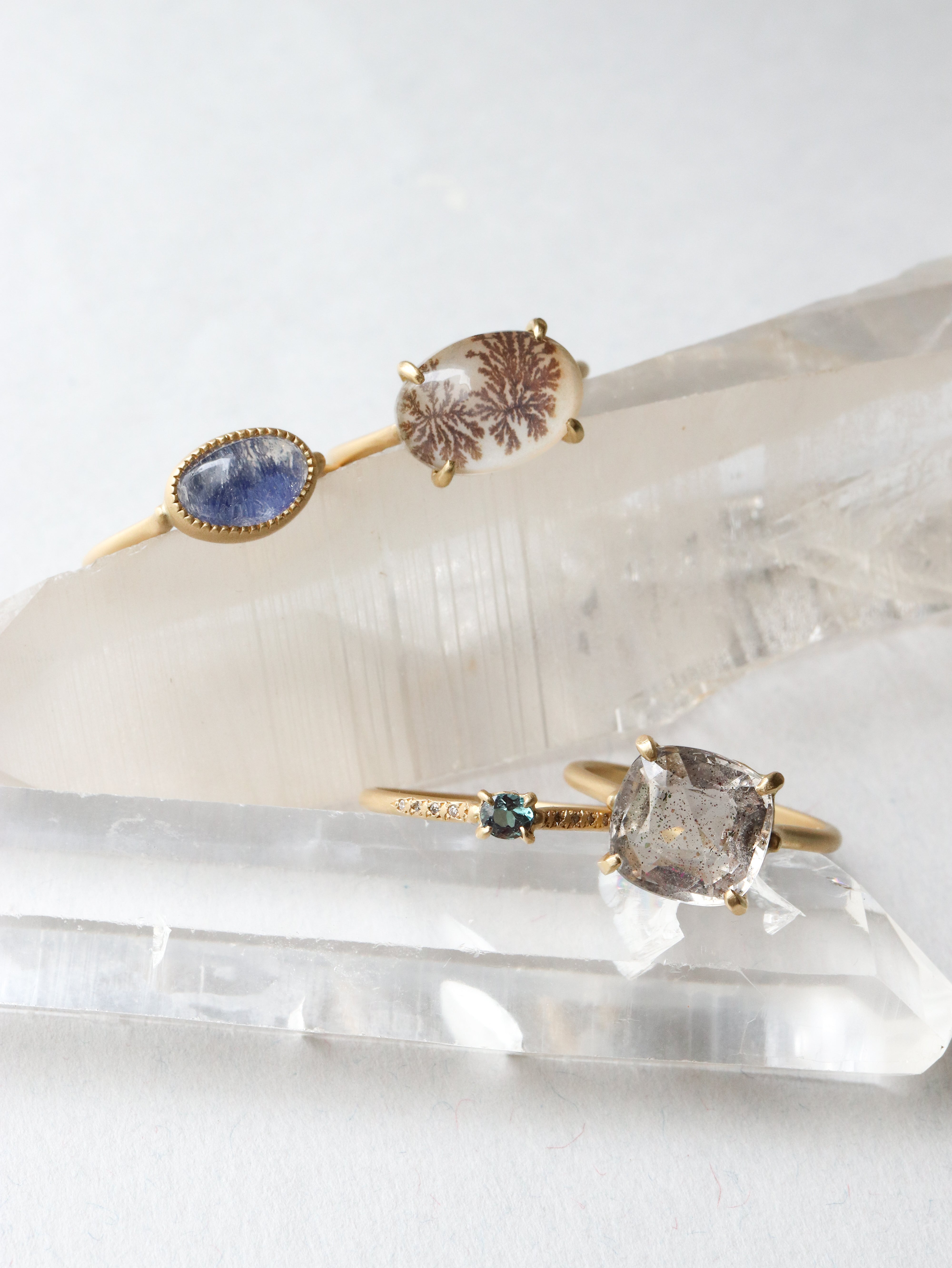 Milgrain Ring - Dumortierite in Quartz -