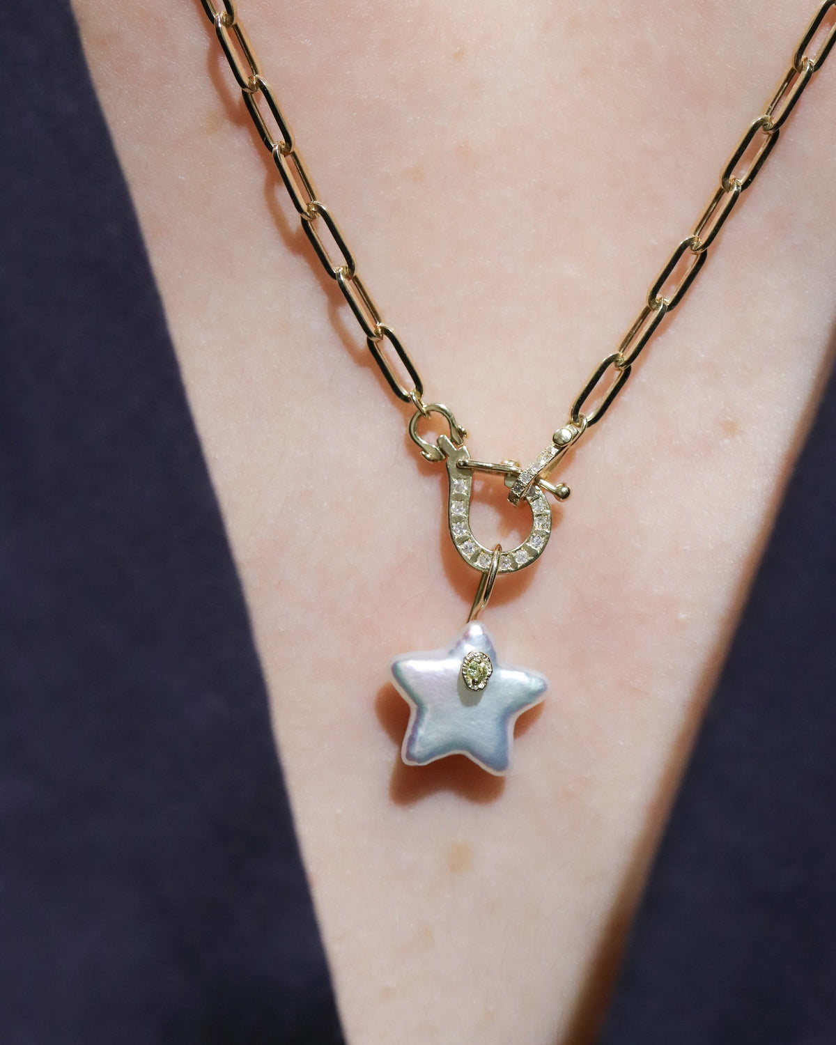Flat Necklace - Pearl -