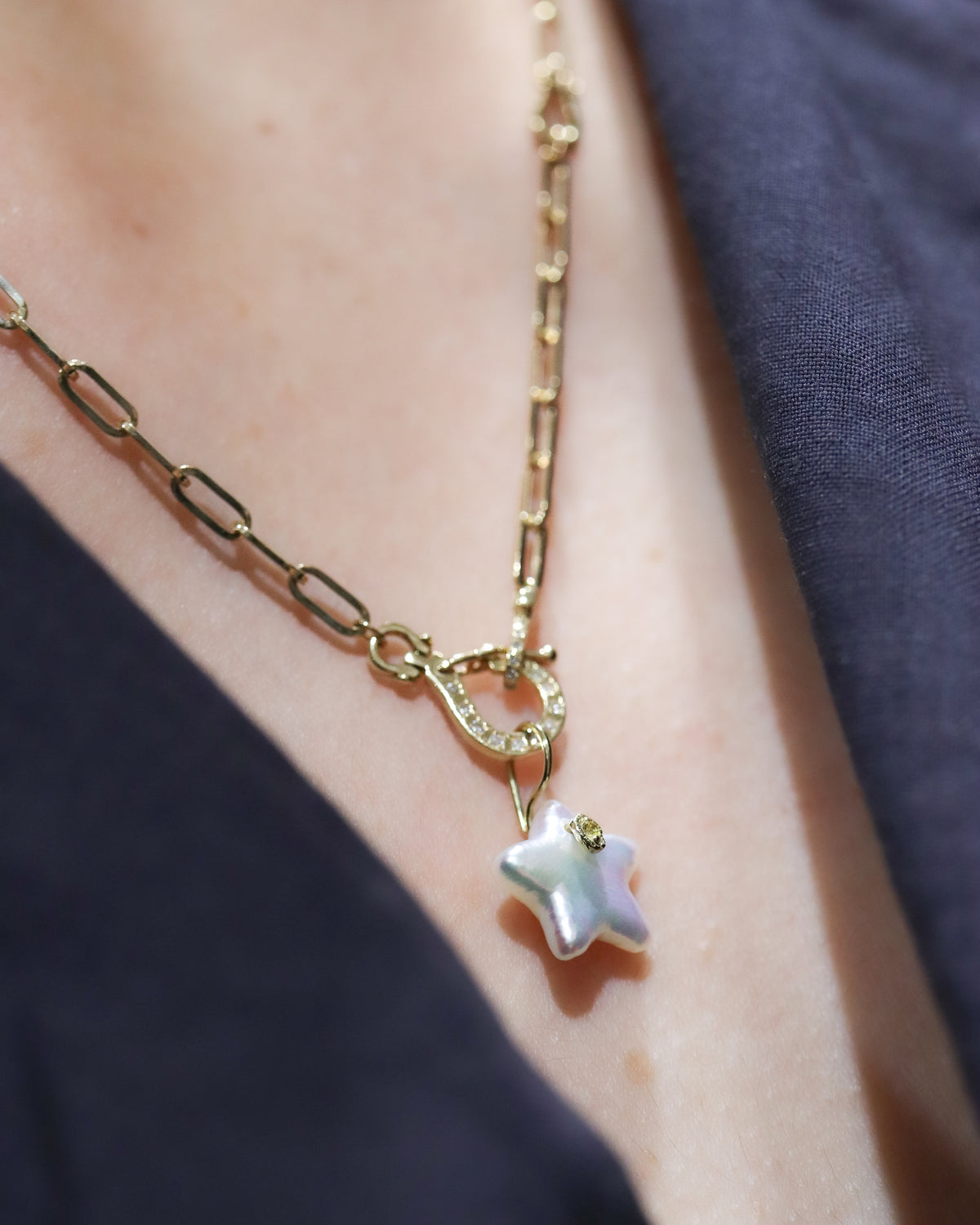 Flat Necklace - Pearl -