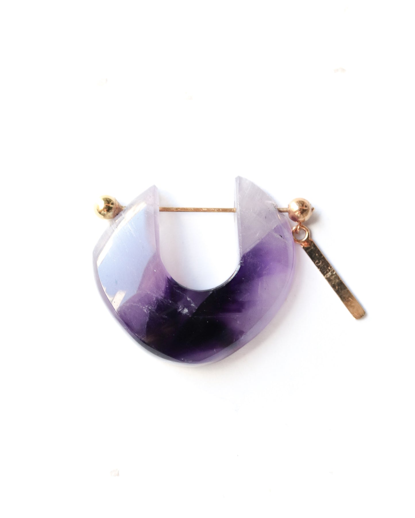 Rock Pierced Earrings - Amethyst -