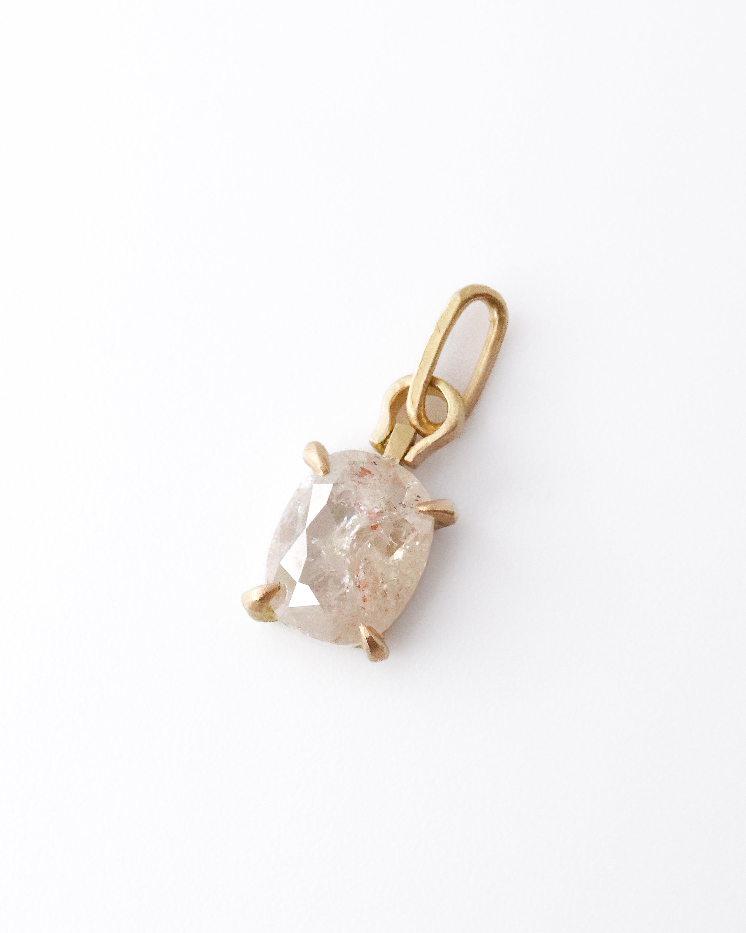Horse Shoe Prong Necklace - Natural Diamond -