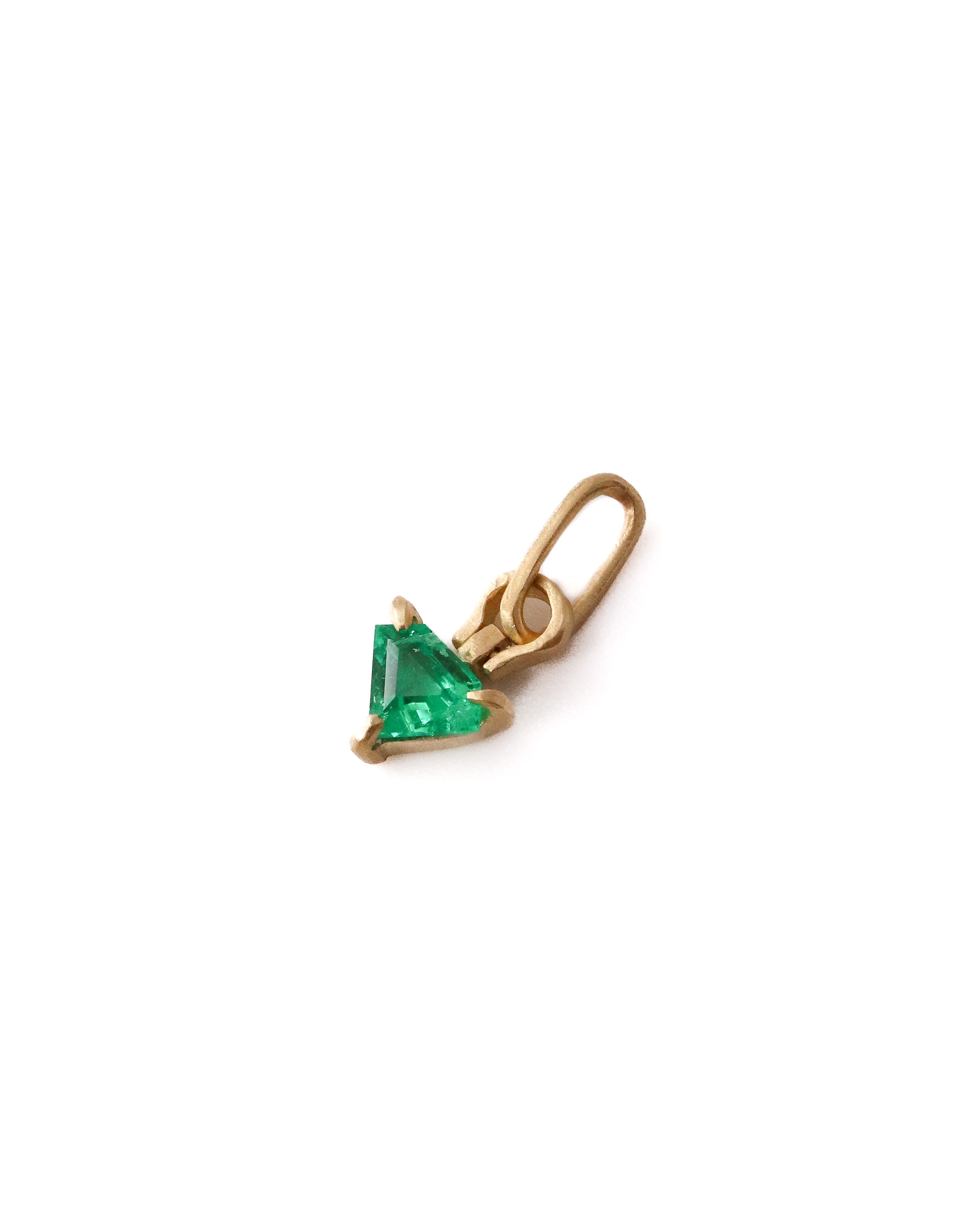 Horse Shoe Prong Necklace - Emerald -