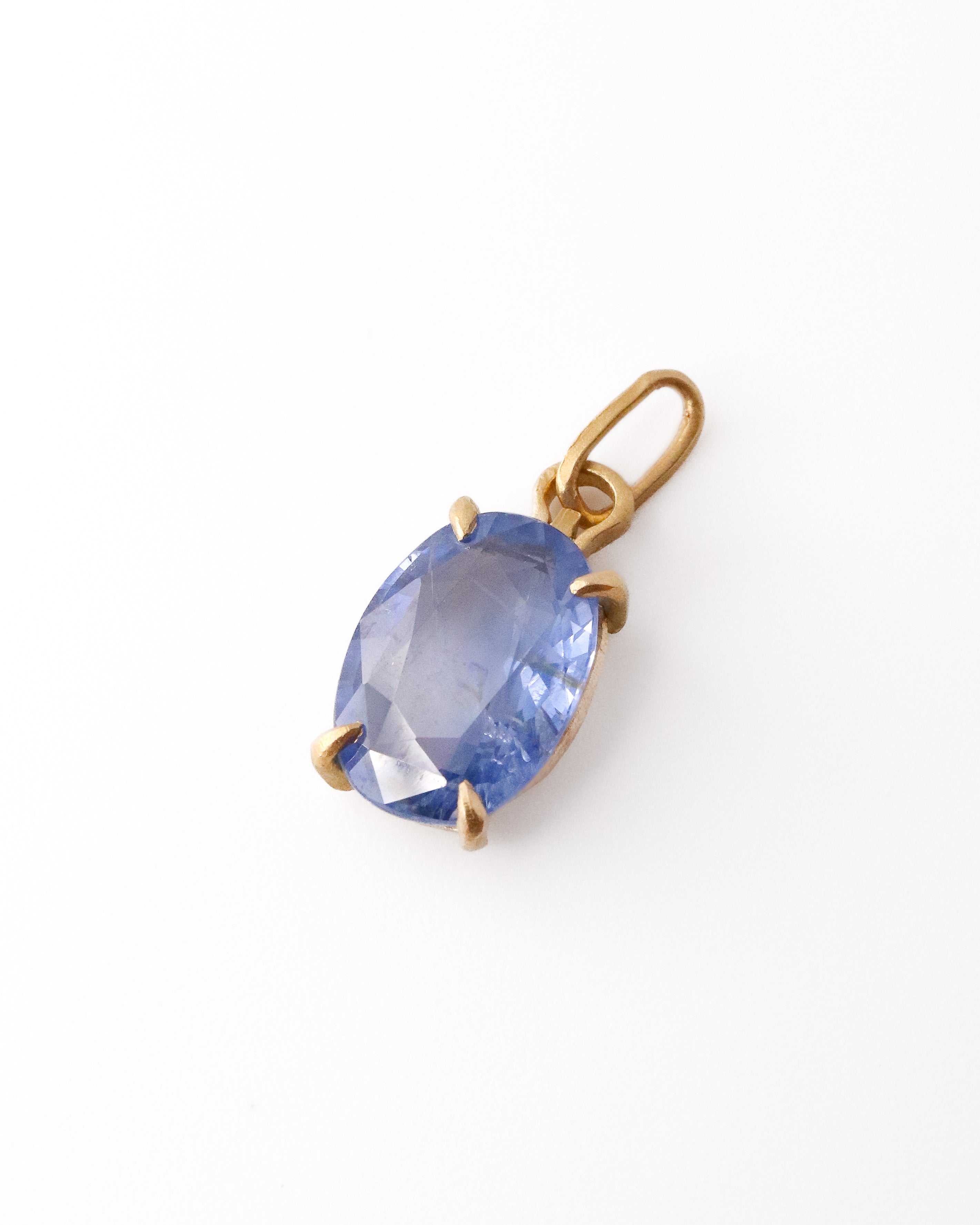 Horse Shoe Prong Necklace - Sapphire -