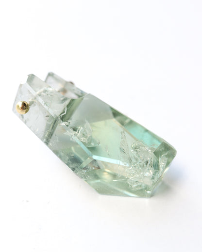 Rock Pierced Earrings - Green Amethyst -