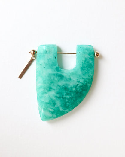 Rock Pierced Earring - Amazonite -
