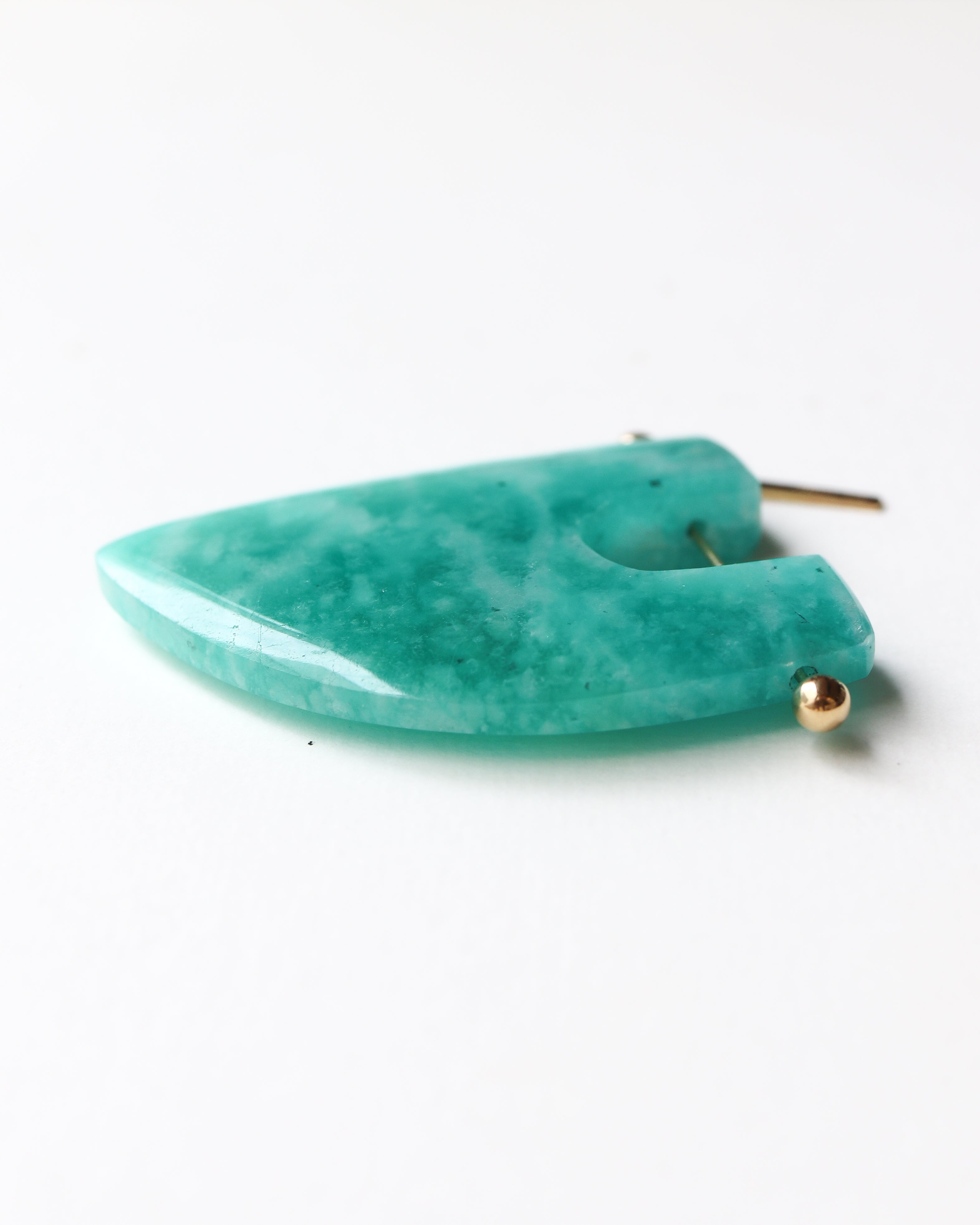 Rock Pierced Earrings - Amazonite -