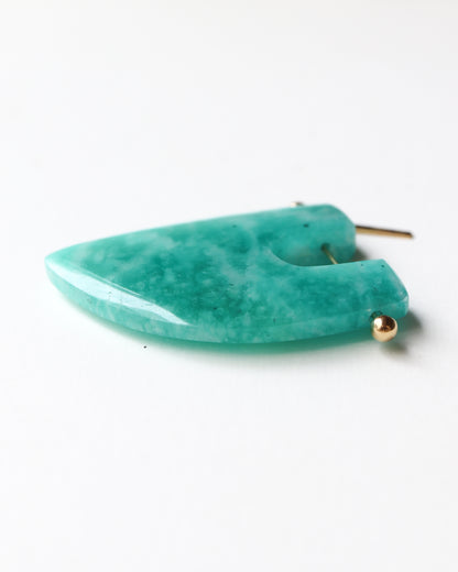 Rock Pierced Earring - Amazonite -